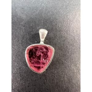 NEW Pink tourmaline sterling silver pendant 1.29 grams